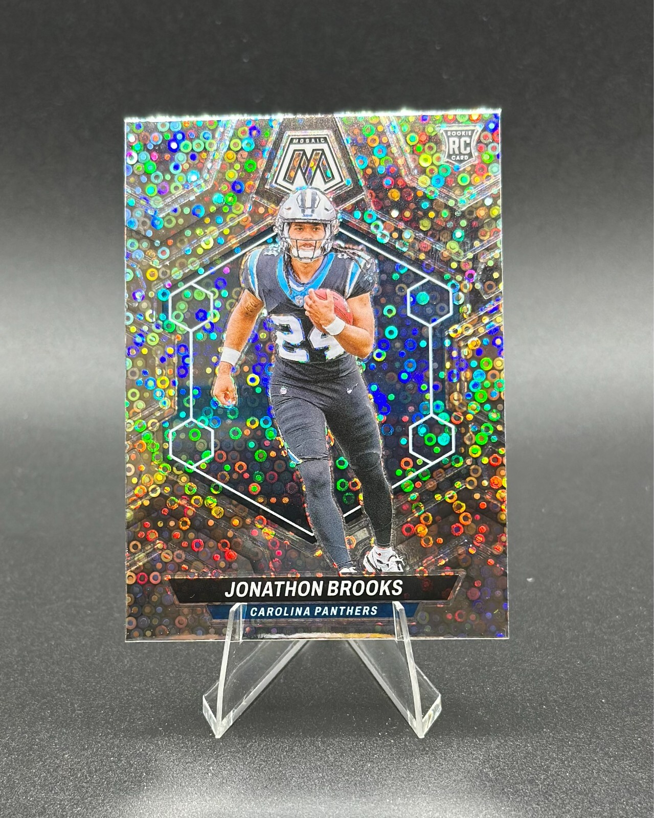 Jonathon Brooks 2024 Panini Mosaic No Huddle Prizm #345 RC - Carolina Panthers