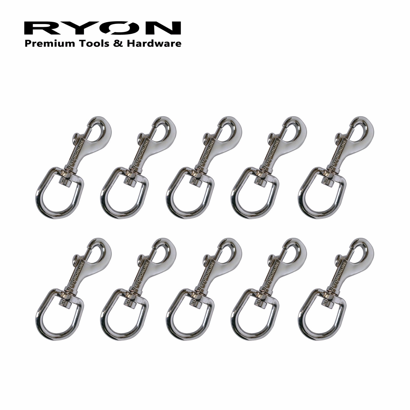 10PCS 3/4" 19mm Swivel Clip Eye Snap Hook Dog Chain Clip ChromePlated