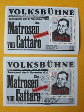 2 St&uuml;ck DDR Block 96 / 1988, Mi 3213 , Volksb&uuml;hne Friedrich Wolf postfrisch/ESST