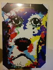 Color dog Print on Canvas, Framed wall art, Ready to hang, 30x24 In