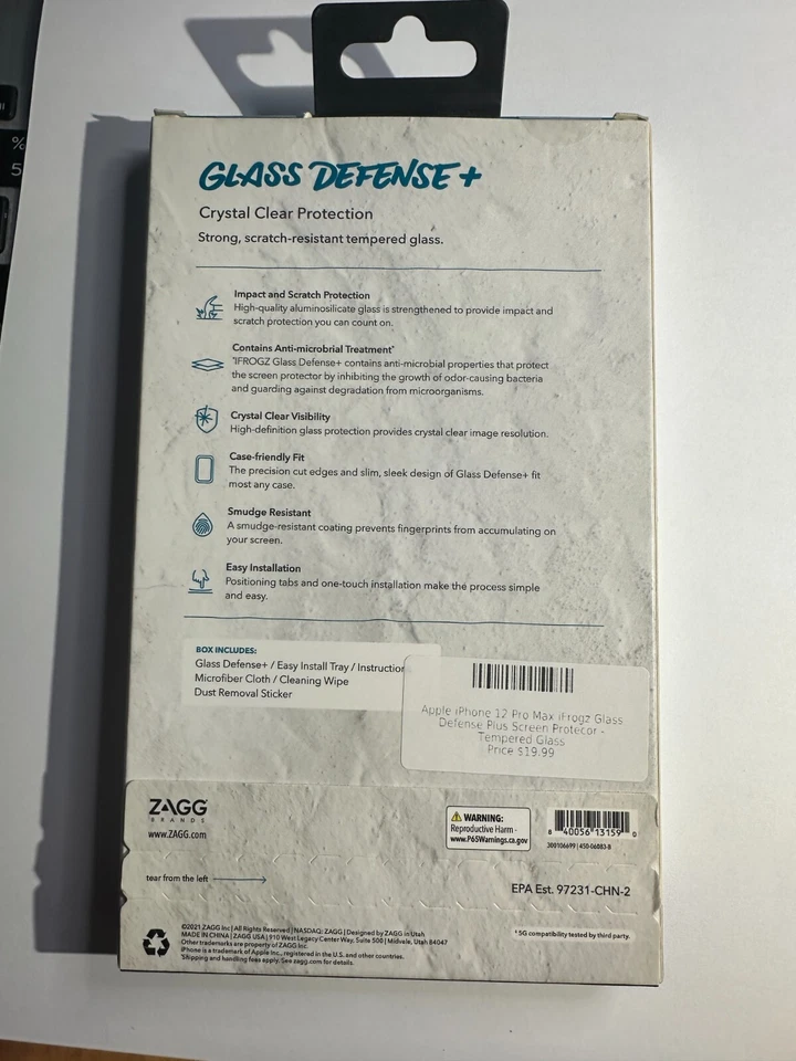iFrogz Glass Shield Tempered Glass 5G Screen Protector fits iPhone 12 Pro Max - Image 3 of 3