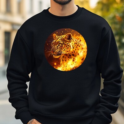 Leopard in Flammen Sweatshirt Kuschelig und Perfekt für jeden Anlass S bis 4XL