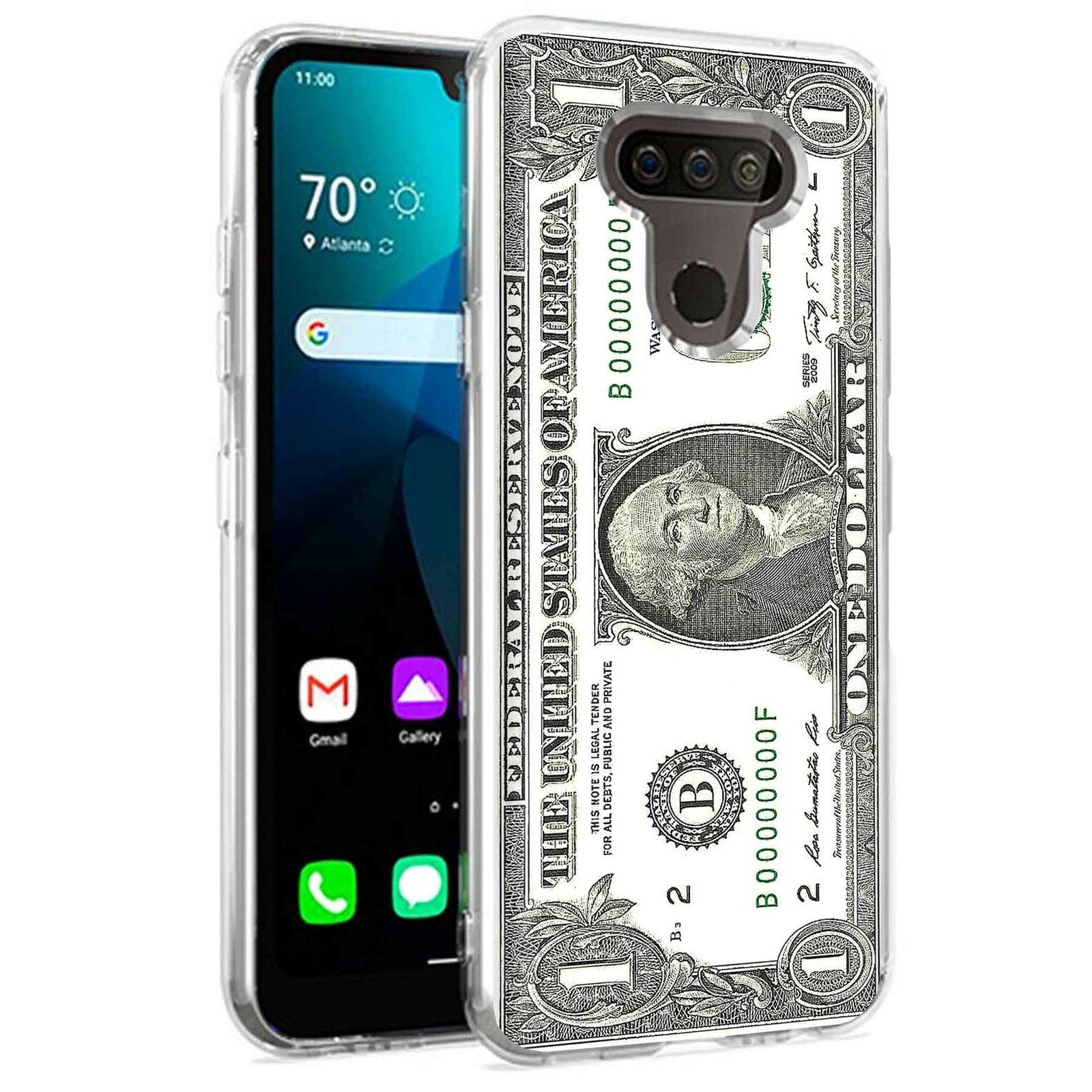 Funda de teléfono para LG Harmony 4, Premier Pro Plus, K41, impresión billete de un dólar