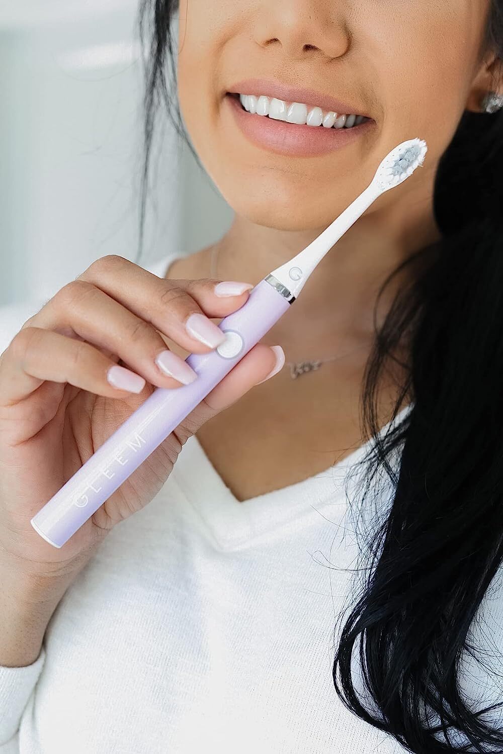 GLEEM Battery Powered Electric Toothbrush, Lavender Stunning glossy