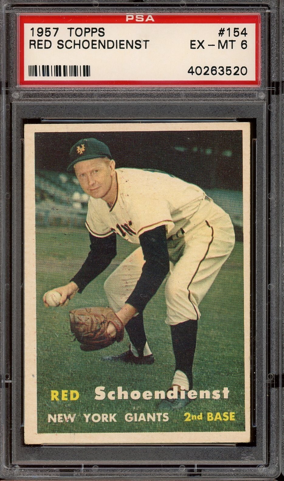 1957 Topps Baseball #154 Red Schoendienst PSA 6
