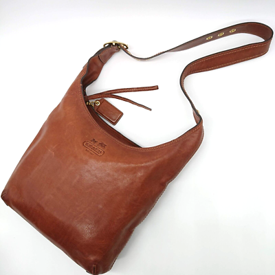 COACH Shoulder Bag 12406 Brown Bleeker Hobo Crossbody Leather Made