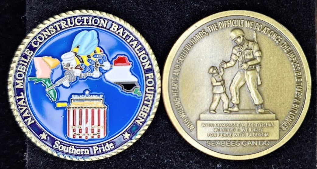 Seabees Naval Construction Battalion 14 Navy Challenge Coin