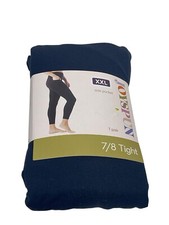 Joyspun Womens 7/8 Blue Weekend Tight Leggings Side Pocket Size XXL