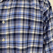 Ralph Lauren Shirt Men's 2XB Big Long Sleeve Button Down Blue Plaid Pony