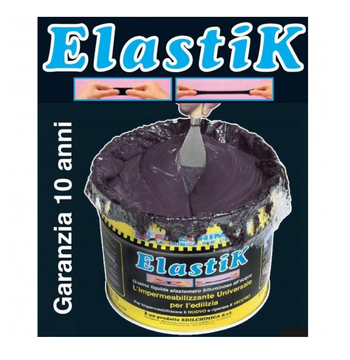 ELASTIK GUAINA LIQUIDA BITUMINOSA IMPERMEABILIZZANTE UNIVERSALE 1,2 KG NERO
