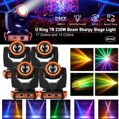 4PC 230W 7R sharpy Stage lighting Moving Head 16+8 prism Beam Zoom DJ Club Light