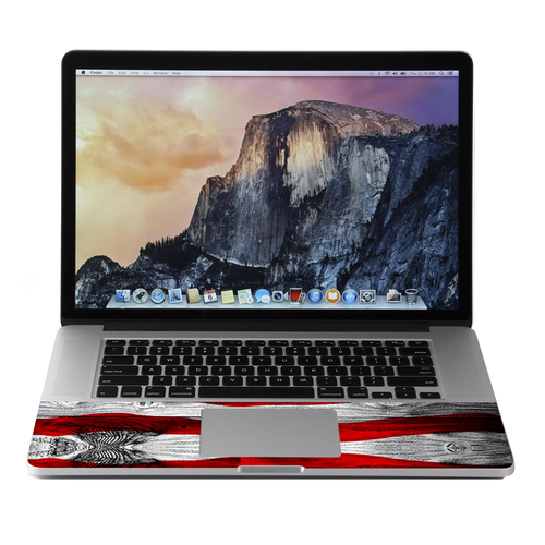 Skin Hülle für MacBook Pro 15 Zoll Retina Amerikanische Flagge auf Holz - Bild 3 von 6