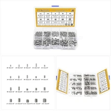 Sutemribor 380Pcs 20 Sizes, 4#-40 to 3/8"-16 Stainless Steel Internal Hex Drive 