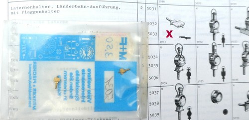 Merker + Fischer 5031 H0 - Soporte para linterna Ep 1 - en EMBALAJE ORIGINAL #3184 | Zustand: Neu