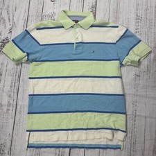 TOMMY HILFIGER POLO SHIRT MEN'S SIZE M STRIPED VINTAGE Y2K