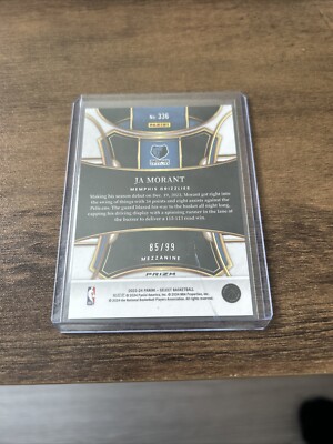 Ja Morant 2023-24 Panini Select Mezzanine Blue Tectonic Prizm SP