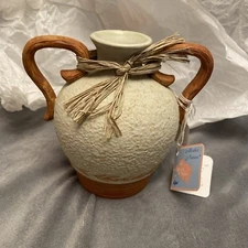 Russ Berrie & Co. Mother Nature Vase #15837 Pottery New With Box