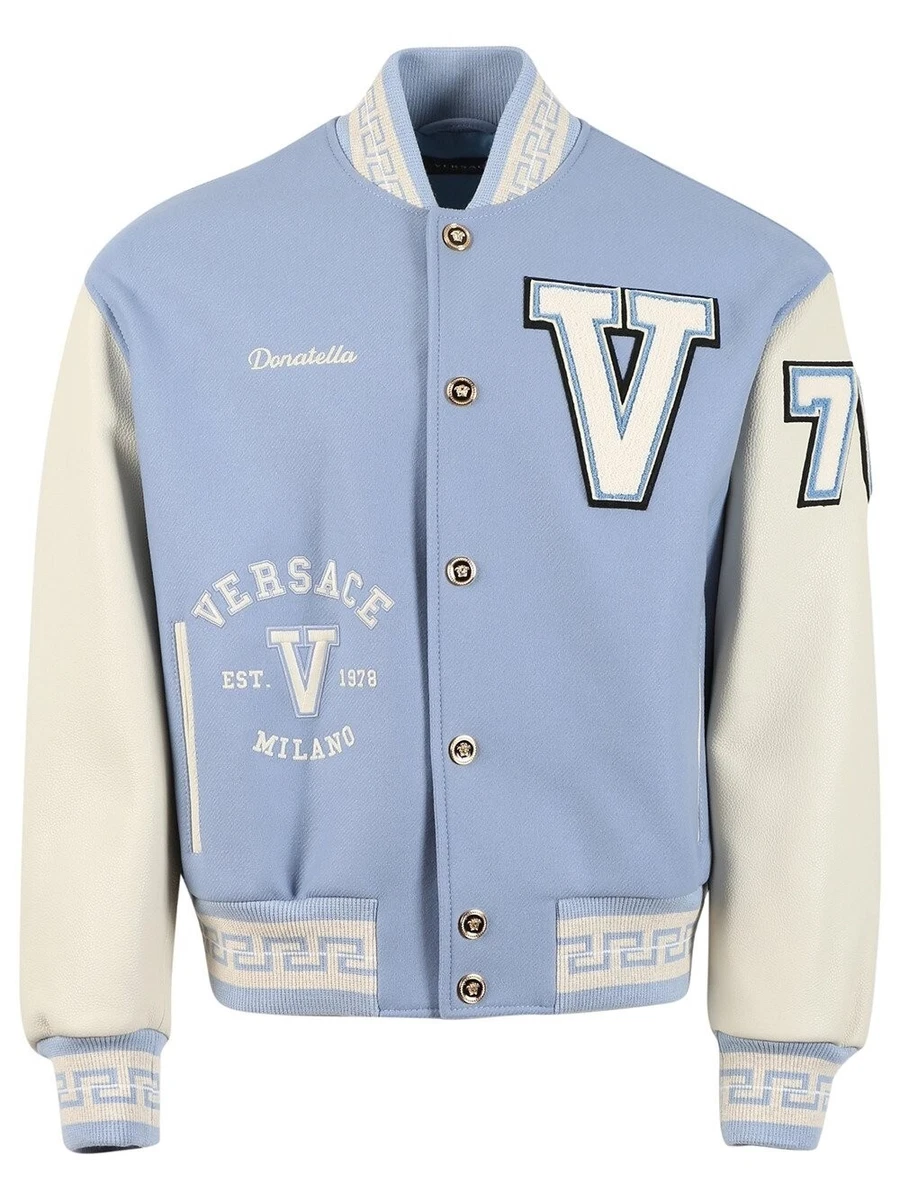 Light blue and white best sale jacket