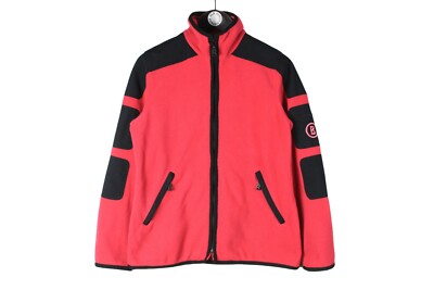 authentic BOGNER women's fleece full zip sweater outdoor ski style red
