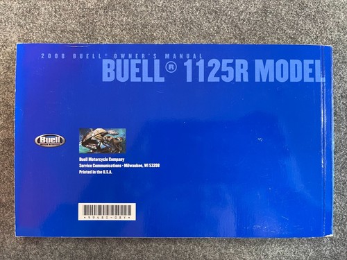 Handbuch official 2008 Buell Owners Manual Buell 1125R Model - Bild 2 von 2