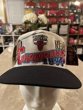 Vtg Chicago Bulls 1996 Championship Locker Room Hat New w Tags See Description