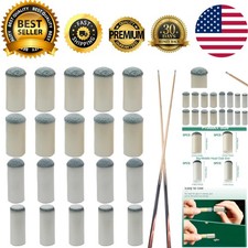 Leather Billiard Cue Tips - 20 PCS No Glue, Perfect for All Skill Levels