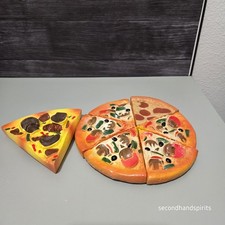 Play Food Pizza Slices Pizzeria Pretend Plastic Vintage Lot Of 7 Pieces
