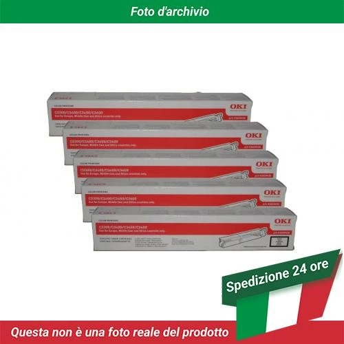 43459436 Oki C3300/C3400/C3450/C3600 Toner Black 5 Pack