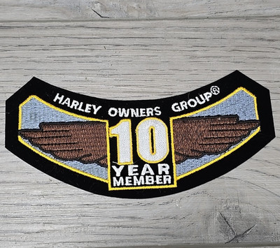 Harley Davidson HOG 10 Year Member Rocker Patch - Eagle Wings Milestone Biker NE