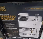 Thyme & Table Barista Grade Espresso Machine with 15-Bar Pressure - Sand White