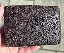 Chinese Antique Cinnabar Lacquer Box Exceptional quality c18th/19th Birds Floral