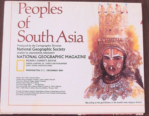 National Geographic December 1984 Map Peoples of South Asia India Pakistan Nepal