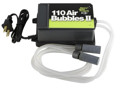 Marine Metal A-2 Air Bubbles Pump with Tubing & Stones for Live Black