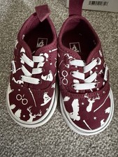VANS x Harry Potter Burgundy Wizard Shoes Babys Size 3.5 