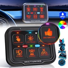 MICTUNING RGB 6/8 Gang Switch Panel On-Off LED Circuit Control Universal 12v/24v