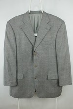 Abrigo Blazer Chaqueta Hombre Windsor Piacenza Gris Cuadros Cachemira Seda Deportivo 54 XL