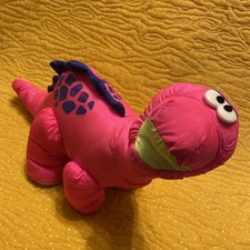 Vintage Fisher Price Dino Puffalump Dinosaur Toy Roar Squeak Nylon Plush 1992 