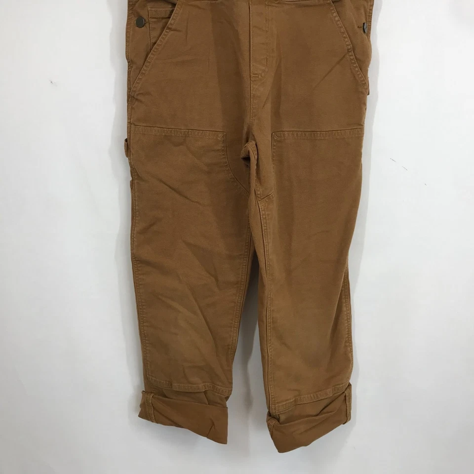 CARHARTT - WOMEN'S SMALL 4-6 - BROWN COTTON BLEND UTILITY OVERALLS 102438 - Image 3 of 4