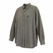Abercrombie  Fitch Dress Shirt Men's Sz Large Green Plaid 100 Cotton Buttons