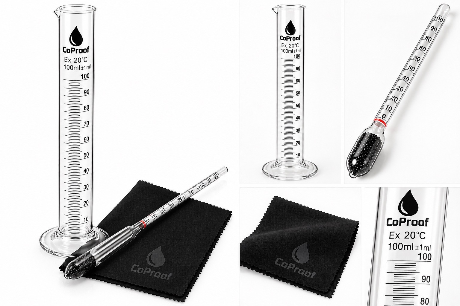 Alcohol Hydrometer & Graduated Cylinder Testing Kit – Proof & ABV Measuring Tool