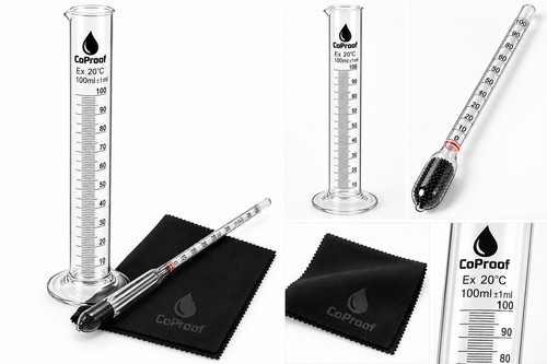 Alcohol Hydrometer & Graduated Cylinder Testing Kit β Proof & ABV Measuring Tool