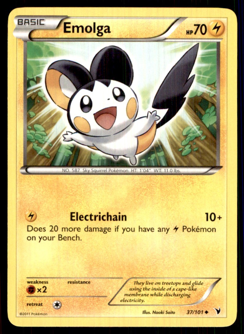 2011 Black & White - Noble Victories Emolga Basic/Uncommon #37