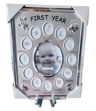 VTG MALDEN INTERNATIONAL DESIGNS BABY'S FIRST YEAR COLLAGE PICTURE FRAME 8 x 10