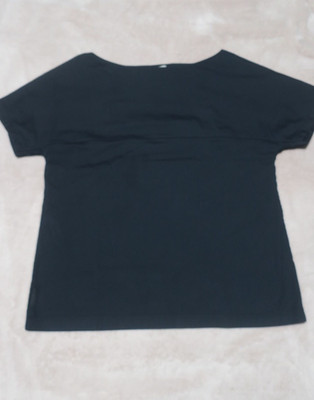 Prada Women's Solid Black Short Sleeve Top Size Size 44