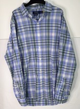 Polo Ralph Lauren Mens L Blue/Green Plaid Long Sleeve Button Up Classic Fit NWOT