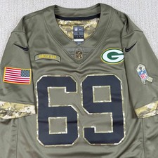 Nike Mens Large Green Bay Packers David Bakhtiari #69 Salute To Service Jersey