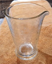 Vintage Footed Embossed Glass Measuring Beaker - 8 OZ. - "For PHOTOGRAPHIC Use"