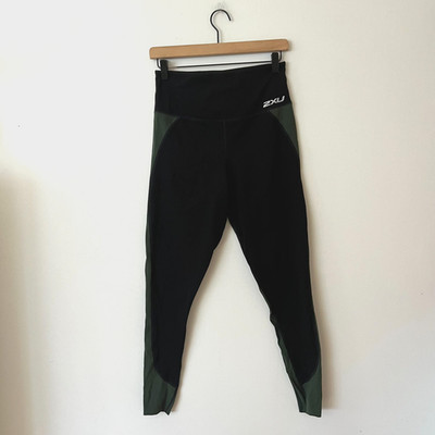 2XU Form Hi-Rise Compression Tights Black Green Women's Size Large Tall