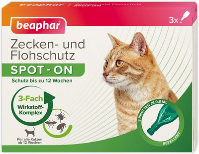Beaphar Zecken- Und Flohschutz Spot-On 3X0,8Ml, Für Katzen