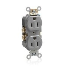 1PC Leviton BR15-GY 15A Commercial Grade Duplex Receptacle, 5-15R, Gray